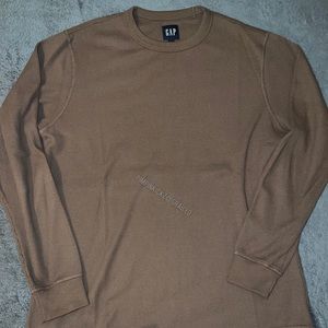 GAP long sleeve waffle shirt (brown)